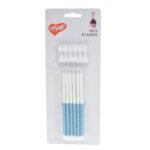 נרות לבנים ארוכים עם גליטר 12יח - כחול